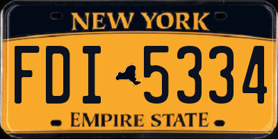 NY license plate FDI5334