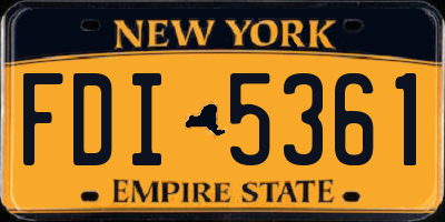NY license plate FDI5361