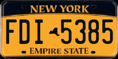 NY license plate FDI5385