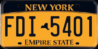 NY license plate FDI5401