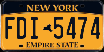 NY license plate FDI5474
