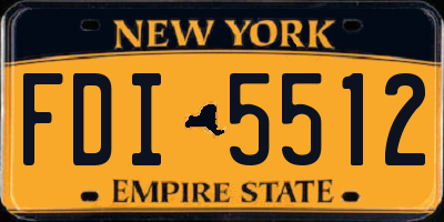 NY license plate FDI5512