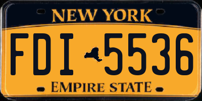 NY license plate FDI5536