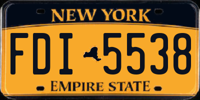 NY license plate FDI5538