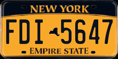 NY license plate FDI5647