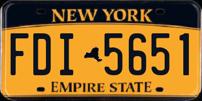 NY license plate FDI5651