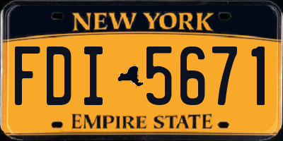 NY license plate FDI5671