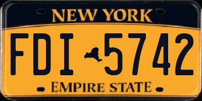 NY license plate FDI5742