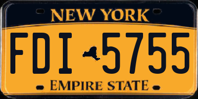 NY license plate FDI5755