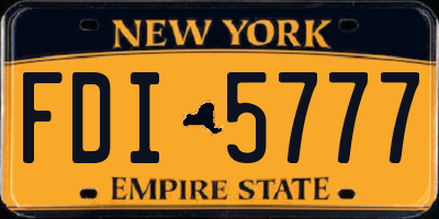 NY license plate FDI5777