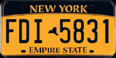 NY license plate FDI5831