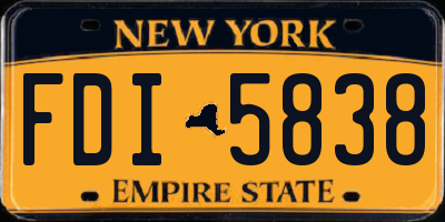 NY license plate FDI5838