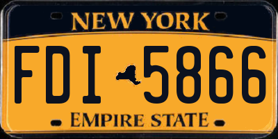 NY license plate FDI5866