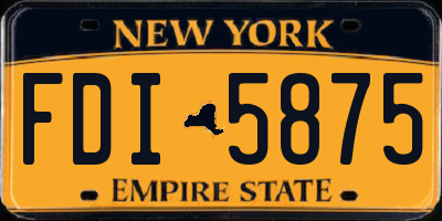 NY license plate FDI5875