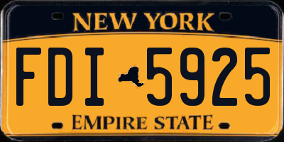NY license plate FDI5925