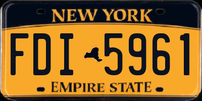 NY license plate FDI5961