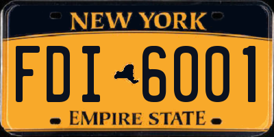 NY license plate FDI6001