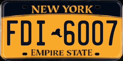 NY license plate FDI6007