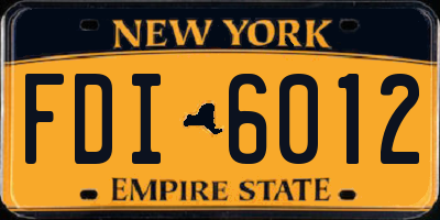 NY license plate FDI6012