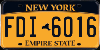 NY license plate FDI6016