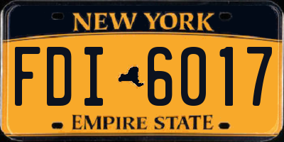 NY license plate FDI6017