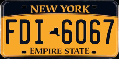 NY license plate FDI6067