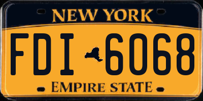 NY license plate FDI6068