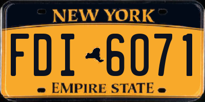 NY license plate FDI6071