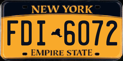 NY license plate FDI6072