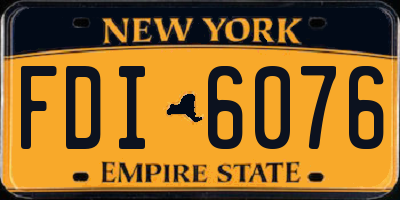 NY license plate FDI6076