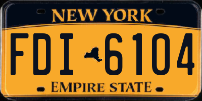 NY license plate FDI6104