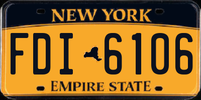 NY license plate FDI6106