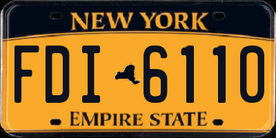 NY license plate FDI6110