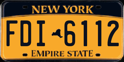 NY license plate FDI6112