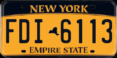 NY license plate FDI6113