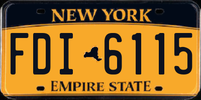 NY license plate FDI6115