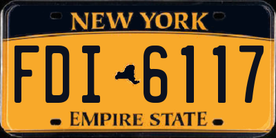 NY license plate FDI6117