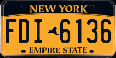 NY license plate FDI6136