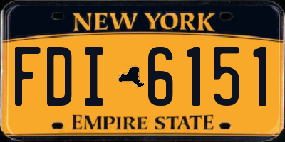 NY license plate FDI6151