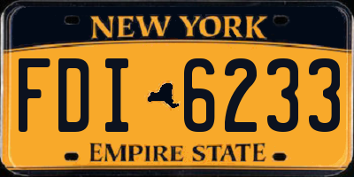 NY license plate FDI6233