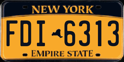 NY license plate FDI6313