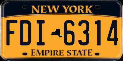 NY license plate FDI6314
