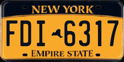 NY license plate FDI6317