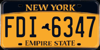 NY license plate FDI6347