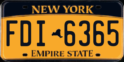 NY license plate FDI6365