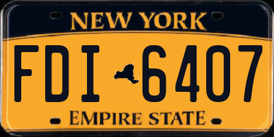NY license plate FDI6407