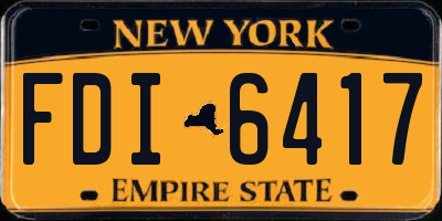 NY license plate FDI6417