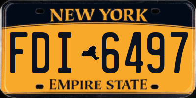 NY license plate FDI6497