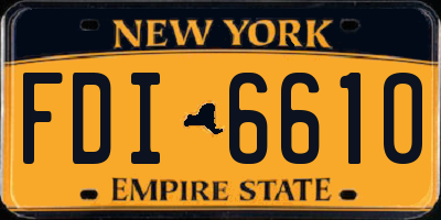 NY license plate FDI6610