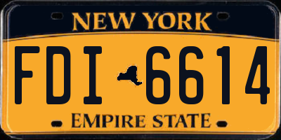 NY license plate FDI6614
